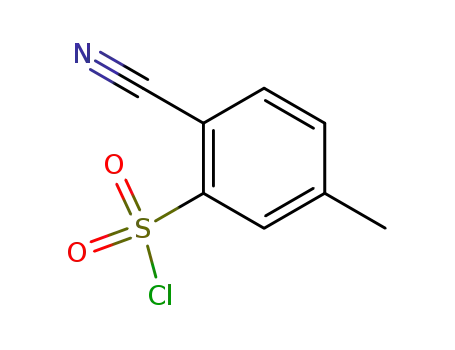 Molecular Structure of 197960-31-9 (2-CYANO-5-METHYLBENZENESULFONYL CHLORIDE)