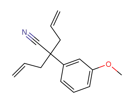 Molecular Structure of 144828-82-0 (2-Allyl-2-(3-methoxy-phenyl)-pent-4-enenitrile)