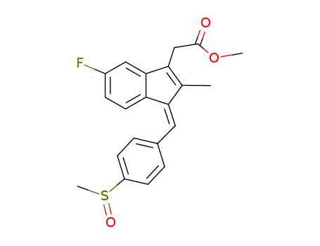 134439-52-4,methyl-[5-fluoro-1-{[4-(methanesulfinyl)phenyl]methylidene}-2-methyl-1H-inden-3-yl]acetate,methyl-[5-fluoro-1-{[4-(methanesulfinyl)phenyl]methylidene}-2-methyl-1H-inden-3-yl]acetate