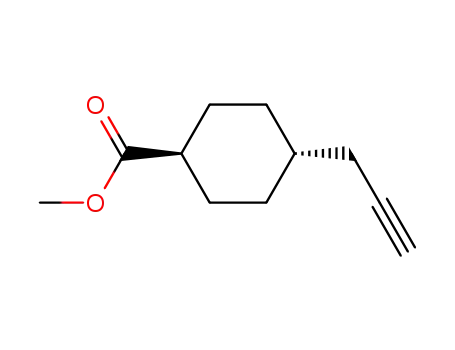 Molecular Structure of 250682-81-6 (trans-4-(2-Propyn-1-yl)-cyclohexanecarboxylic Acid Methyl Ester)