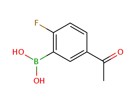 Molecular Structure of 870777-29-0 (5-ACETYL-2-FLUOROPHENYLBORONIC ACID)