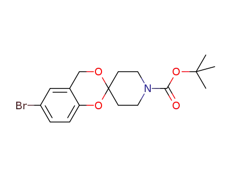 Molecular Structure of 895525-73-2 (Tert-Butyl6-bromo-4H-spiro[benzo[d][1,3]dioxine-2,4'-piperidine]-1'-carboxylate)