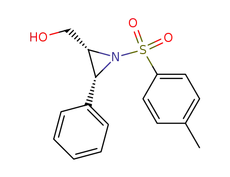 Molecular Structure of 167029-47-2 (2-Aziridinemethanol, 1-[(4-methylphenyl)sulfonyl]-3-phenyl-, (2R,3R)-)