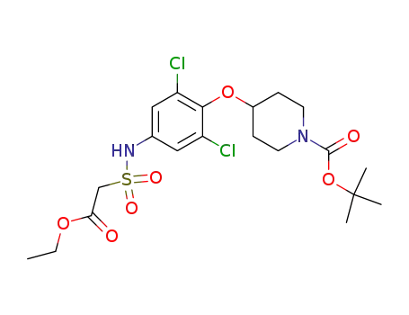 Molecular Structure of 337520-60-2 (ethyl N-[4-(1-t-butoxycarbonylpiperidin-4-yloxy)-3,5-dichlorophenyl]sulfamoylacetate)