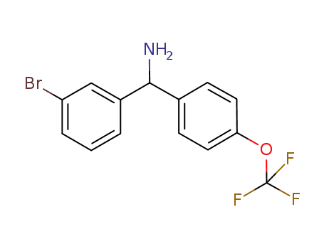 Molecular Structure of 871942-50-6 (1-(3-bromophenyl)-1-[4-(trifluoromethoxy)phenyl]methanamine)