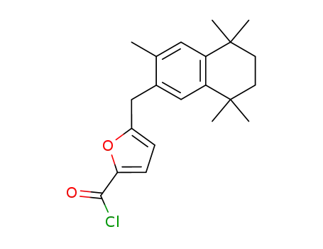 Molecular Structure of 263854-28-0 (2-Furancarbonyl chloride,
5-[(5,6,7,8-tetrahydro-3,5,5,8,8-pentamethyl-2-naphthalenyl)methyl]-)