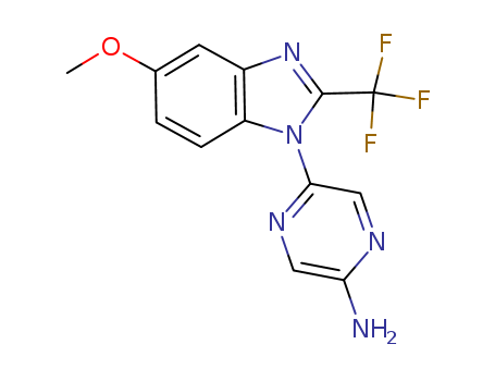 2-Pyrazinamine,5-[5-methoxy-2-(trifluoromethyl)-1H-benzimidazol-1-yl]-
