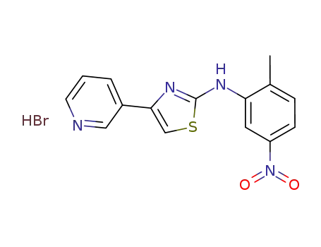 Molecular Structure of 1143459-81-7 (N-(2-Methyl-5-nitrophenyl)-4-(3-pyridinyl)-2-thiazolamine hydrobromide)