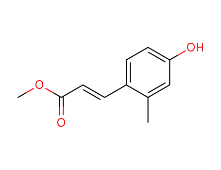 Molecular Structure of 317319-05-4 (2-Propenoic acid, 3-(4-hydroxy-2-methylphenyl)-, methyl ester, (2E)-)