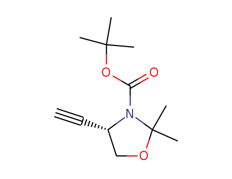 Molecular Structure of 173065-16-2 ((S)-2,2-Dimethyl-3-(N-Boc)-4-ethynyl-oxazolidine)
