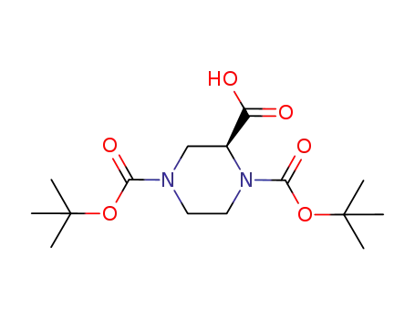 Molecular Structure of 788799-69-9 ((S)-1,4-N-Diboc-2-piperazine-2-carboxylic acid)