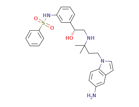 Molecular Structure of 936002-90-3 (N-(3-{(R)-2-[3-(5-amino-indol-1-yl)-1,1-dimethyl-propylamino]-1-hydroxy-ethyl}-phenyl)-benzenesulphonamide)