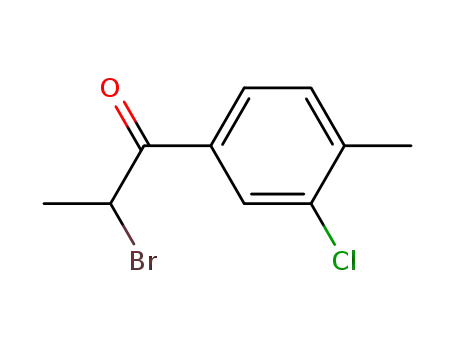 Molecular Structure of 175135-93-0 (2-BROMO-1-(3-CHLORO-4-METHYLPHENYL)PROPAN-1-ONE)