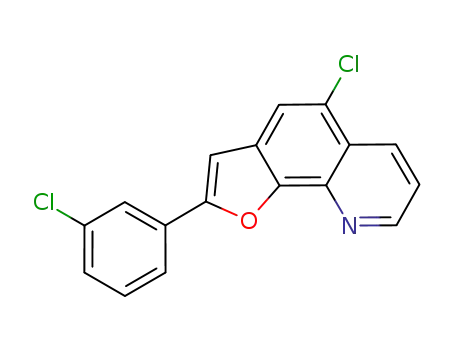 Molecular Structure of 1218818-88-2 (5-chloro-2-(3-chlorophenyl)furo[3,2-h]quinoline)