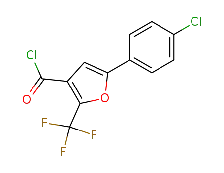 Molecular Structure of 175276-61-6 (5-(4-CHLOROPHENYL)-2-(TRIFLUOROMETHYL)FURAN-3-CARBONYL CHLORIDE)