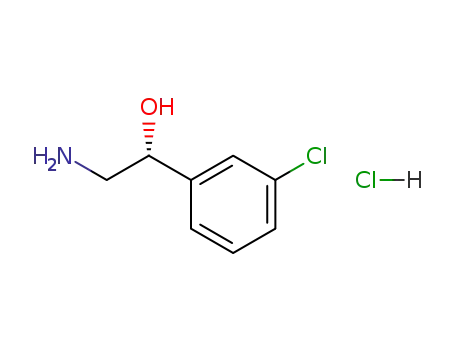 Molecular Structure of 169032-01-3 ((R)-2-AMINO-1-(3-CHLOROPHENYL) ETHANOL HYDROCHLORIDE)