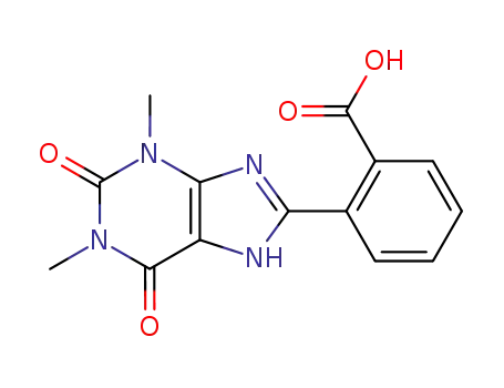 Molecular Structure of 78164-01-9 (Benzoic acid,
2-(2,3,6,7-tetrahydro-1,3-dimethyl-2,6-dioxo-1H-purin-8-yl)-)