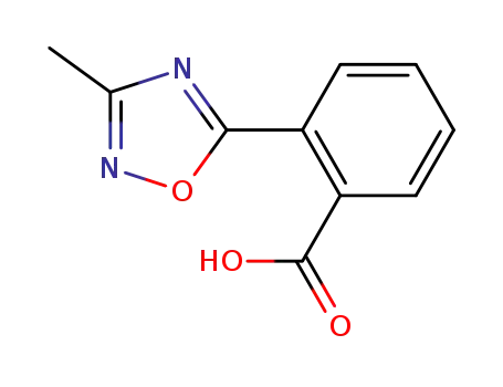 Molecular Structure of 475105-77-2 (2-(3-Methyl-1,2,4-oxadiazol-5-yl)benzoic acid)