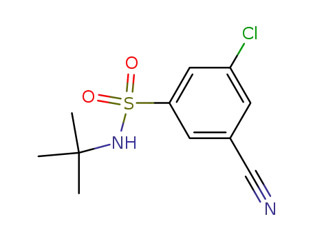 Molecular Structure of 1203655-74-6 (N-t-butyl-3-chloro-5-cyano-benzenesulfonamide)