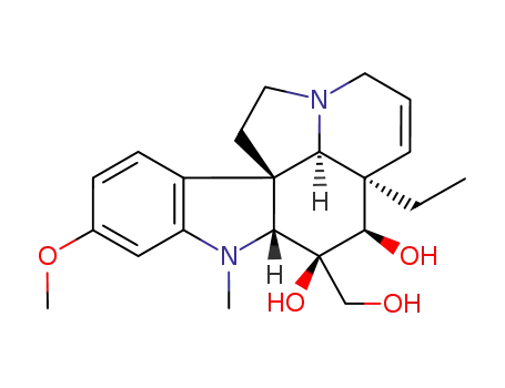 Molecular Structure of 5984-45-2 (3-demethoxycarbonyl-3-hydroxymethyl-4-O-deacetylvindoline)