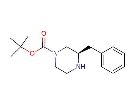 Molecular Structure of 947272-49-3 ((R)-1-BOC-3-BENZYLPIPERAZINE)