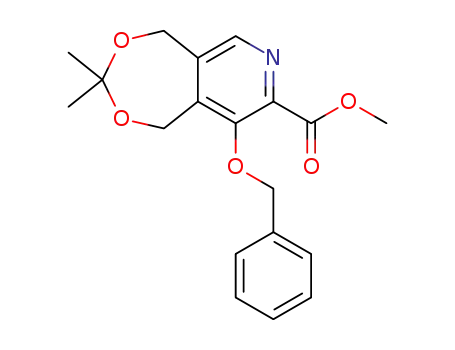 Molecular Structure of 62489-21-8 ([1,3]Dioxepino[5,6-c]pyridine-8-carboxylic acid,
1,5-dihydro-3,3-dimethyl-9-(phenylmethoxy)-, methyl ester)