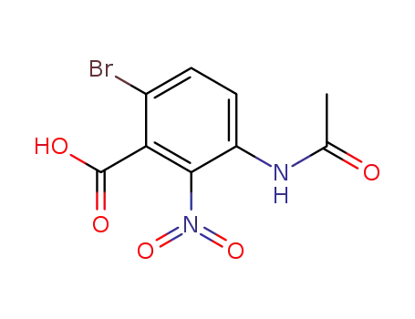 Molecular Structure of 333458-71-2 (Benzoic acid, 3-(acetylamino)-6-bromo-2-nitro-)