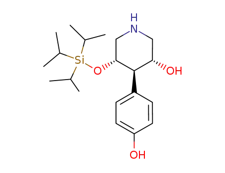 Molecular Structure of 873945-31-4 (3-Hydroxy-4-(4-hydroxy-phenyl)-5-triisopropylsilanyloxy-piperidine)