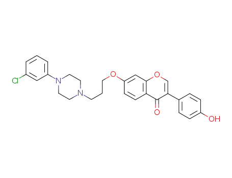 Molecular Structure of 640275-96-3 (daidzein 7-ω-(3-chlorophenylpiperozine)-4-N-propyl ether)