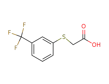Molecular Structure of 349-83-7 (2-(4-(TRIFLUOROMETHYL)PHENYLTHIO)ACETIC ACID)