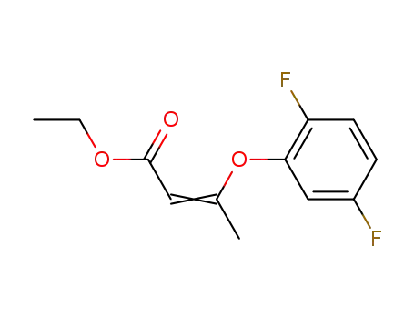 Molecular Structure of 1191998-38-5 (3-(2,5-difluoro-phenoxy)-but-2-enoic acid ethyl ester)