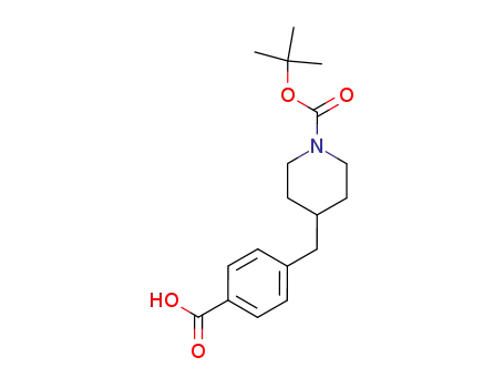 Molecular Structure of 147969-86-6 (4-((1-(TERT-BUTOXYCARBONYL)PIPERIDIN-4-YL)METHYL)BENZOIC ACID)