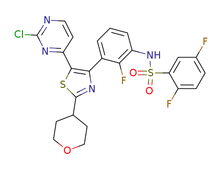 N-{3-[5-(2-chloro-4-pyrimidinyl)-2-(tetrahydro-2H-pyran-4-yl)-1,3-thiazol-4-yl]-2-fluorophenyl}-2,5-difluorobenzenesulfonamide
