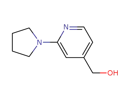 Molecular Structure of 906352-65-6 ((2-PYRROLIDIN-1-YLPYRID-4-YL)METHANOL 97+%)