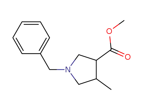 Molecular Structure of 885958-67-8 (METHYL-1-BENZYL-4-METHYL-PYRROLIDINE-3-CARBOXYLATE)