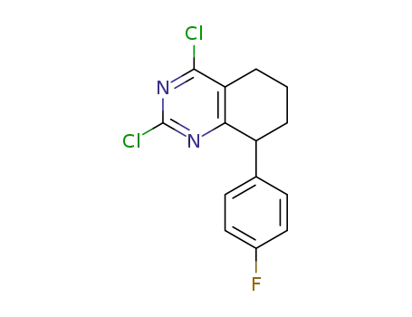 Molecular Structure of 1263870-09-2 (2,4-dichloro-8-(4-fluorophenyl)-5,6,7,8-tetrahydroquinazoline)