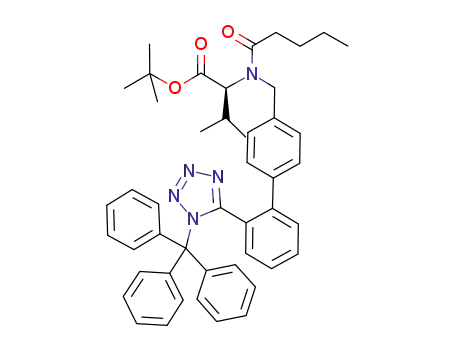 Molecular Structure of 894793-42-1 (L-Valine,
N-(1-oxopentyl)-N-[[2'-[1-(triphenylmethyl)-1H-tetrazol-5-yl][1,1'-biphenyl
]-4-yl]methyl]-, 1,1-dimethylethyl ester)