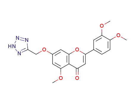 Molecular Structure of 1092093-60-1 (7-(tetrazol-5-ylmethyloxy)-3',4',5-trimethoxyflavone)