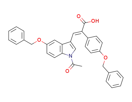 Molecular Structure of 1450604-63-3 ((αE)-α-[[1-acetyl-5-(phenylmethoxy)-1H-indol-3-yl]methylene]-4-phenylmethoxybenzeneacetic acid)