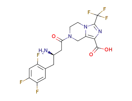 Molecular Structure of 1174122-63-4 ((R)-7-[3-amino-4-(2,4,5-trifluorophenyl)-butyryl]-3-trifluoromethyl-5,6,7,8-tetrahydro-imidazo [1,5-a]pyrazine-1-carboxylic acid)