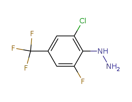 Molecular Structure of 110499-66-6 (2-CHLORO-6-FLUORO-4-(TRIFLUOROMETHYL)-PHENYLHYDRAZINE)