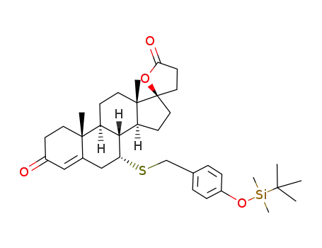 Molecular Structure of 245076-30-6 (3-oxo-17α-pregna-4-ene-7α-[4-(t-butyldimethylsilyloxy)-benzylthia]-21,17-carbolactone)