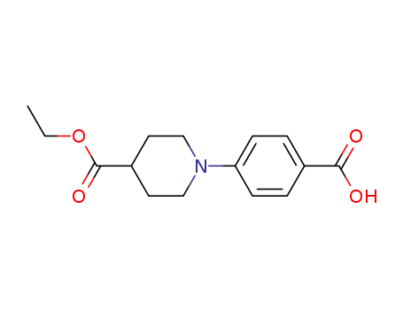 Molecular Structure of 179487-86-6 (4-[4-(ETHOXYCARBONYL)PIPERIDIN-1-YL]BENZOIC ACID)