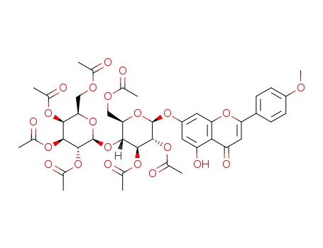 Molecular Structure of 1389307-18-9 (acacetin-7-O-β-D-hepta-O-acetyllactoside)