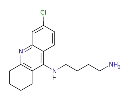 Molecular Structure of 1040281-57-9 (N<SUP>1</SUP>-(6-chloro-1,2,3,4-tetrahydroacridin-9-yl)butane-1,4-diamine)
