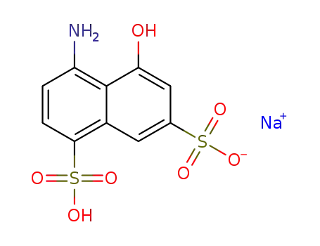 Molecular Structure of 40492-14-6 (Sodium hydrogen 4-amino-5-hydroxynaphthalene-1,7-disulphonate)