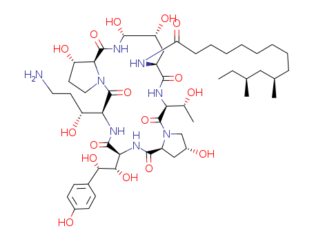 Molecular Structure of 150283-04-8 (Pneumocandin B0,5-[(3R)-3-hydroxy-L-ornithine]-)