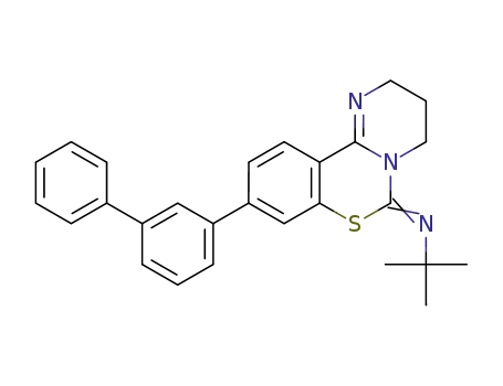 Molecular Structure of 1410123-84-0 (9-[(1-1’-biphenyl)-3-yl]-N-(tert-butyl)-3,4-dihydro-2H,6H-pyrimido[1,2-c][1,3]benzothiazin-6-imine)