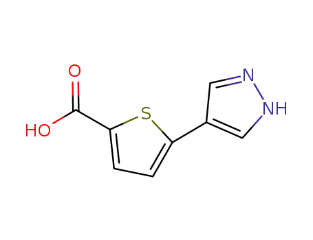 Molecular Structure of 1017794-49-8 (5-(1H-Pyrazol-4-yl)-2-thiophenecarboxylic acid)
