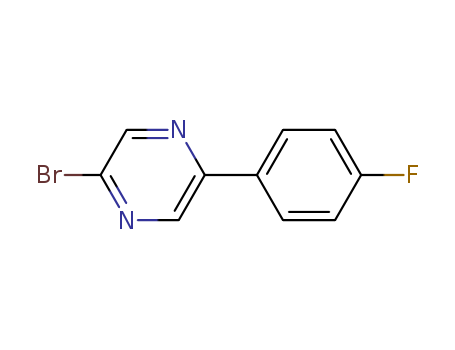 Molecular Structure of 153295-35-3 (Pyrazine, 2-bromo-5-(4-fluorophenyl)-)